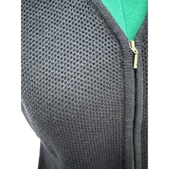 Requirements Womens Navy Blue Waffle Knit Zip Vest Size Large Vintage - Picture 8 of 16